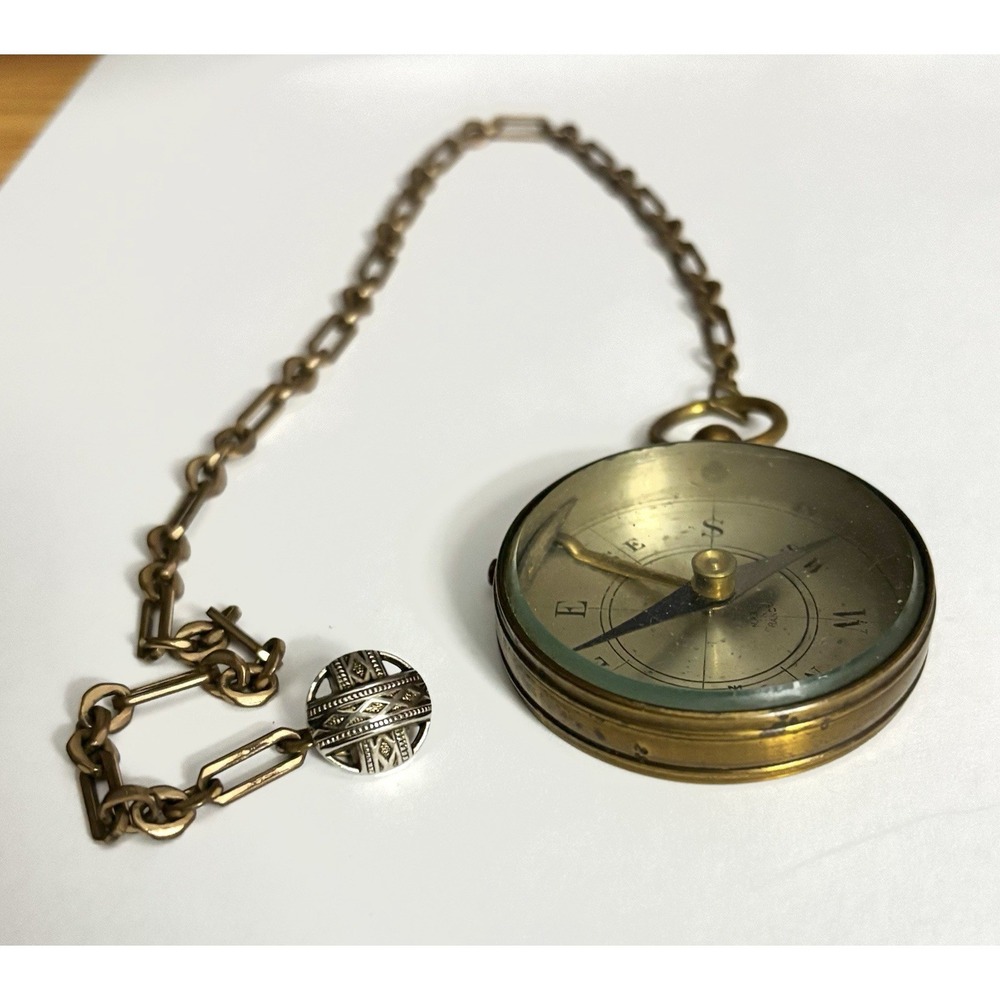 French antique brass pocket compass - Picture 3 of 7